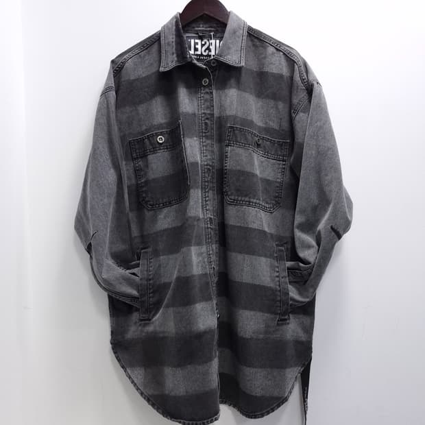 디젤 D-로렌조 보더 컬러 데님 셔츠 자켓 M