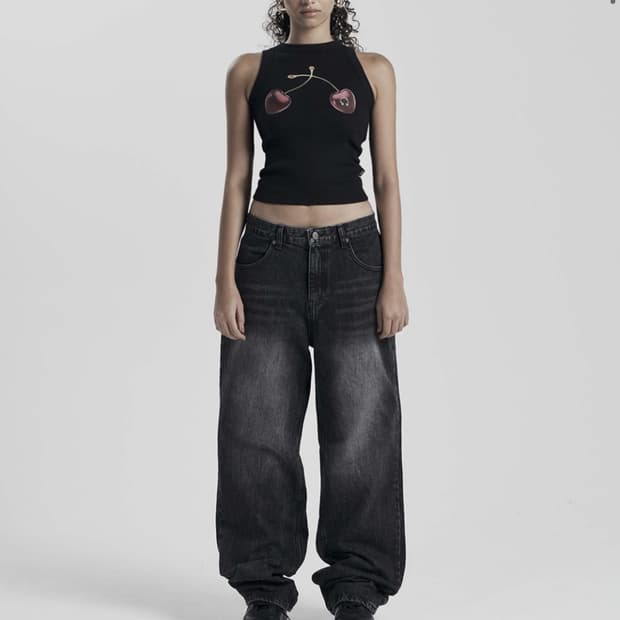 ODOR denim pants black