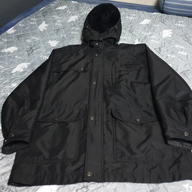 안감보아털 내피 나일론 후디 바람막이 자켓 블랙 (M)