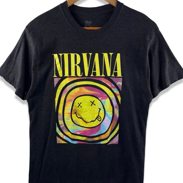너바나 오피셜 스마일 그래픽 밴드티셔츠 2099