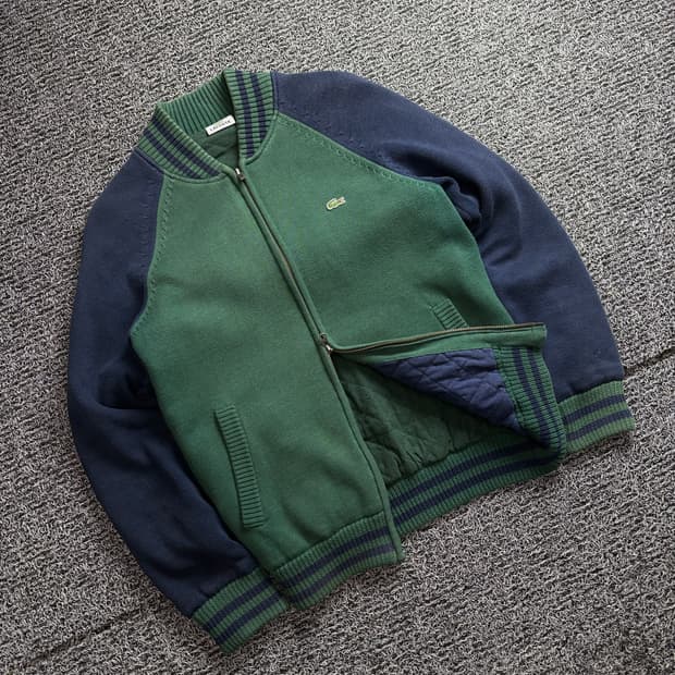라코스테 아카이브 블루종 니트 집업 2997