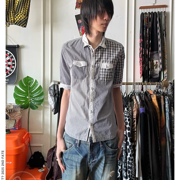 NICOLE CLUB FOR MEN Patch-Work Shirt