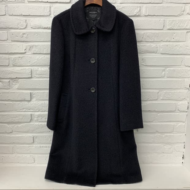 크로커다일 수리 알파카 블랙 롱코트