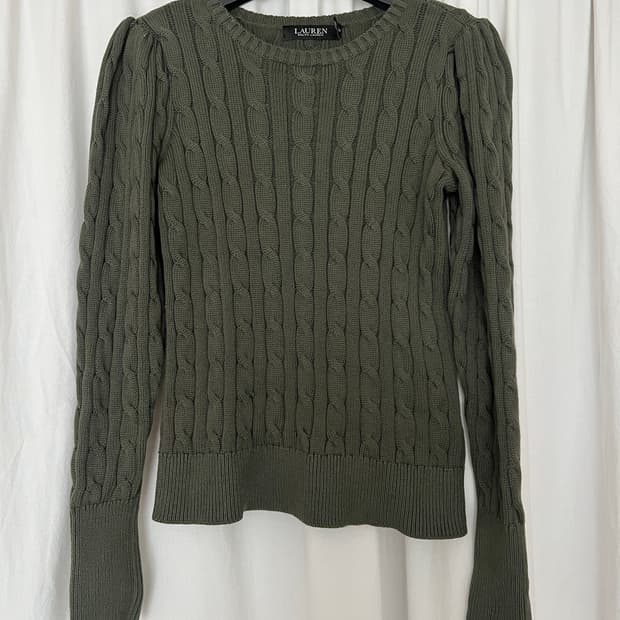 Lauren Ralph Lauren Puff-Sleeve Cable Kn