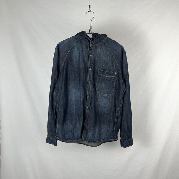 Vintage 데님 후드 셔츠 