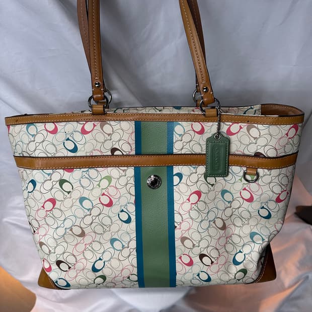 🧳Coach 첼시 헤리티지 스트라이프 토트백