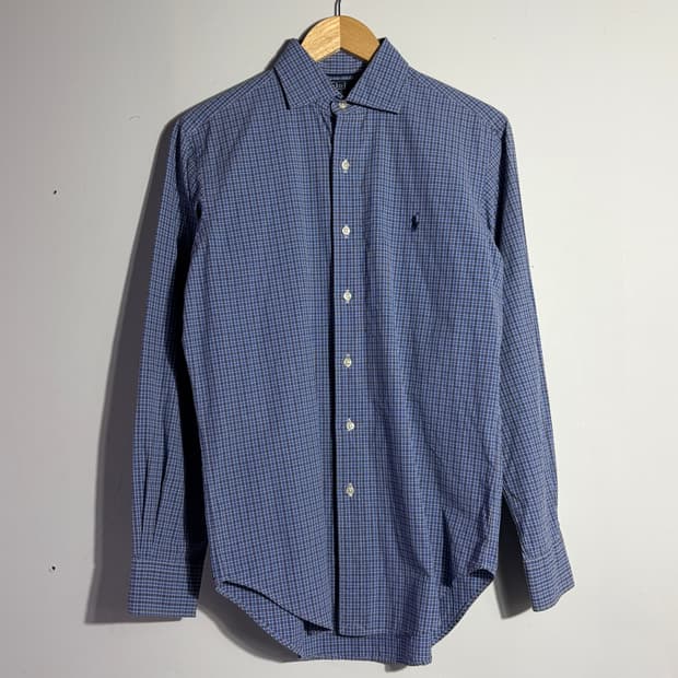 폴로 랄프로렌 빈티지 블루 미니 체크 셔츠 (무료배송)