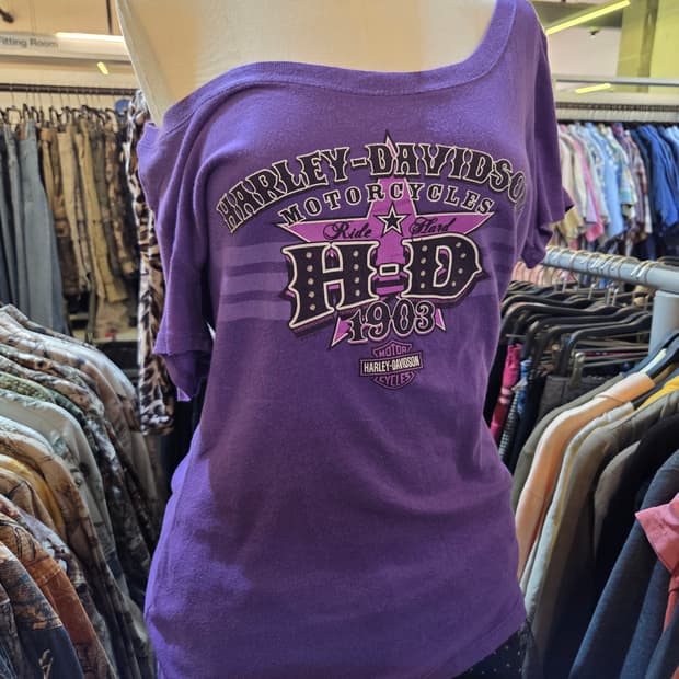 할리데이비슨 퍼플 반팔티