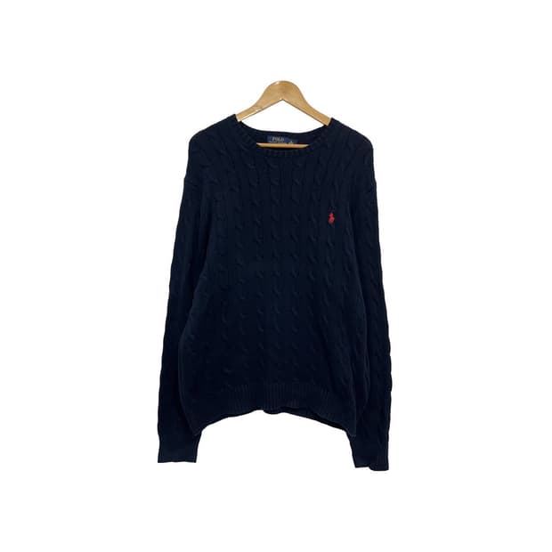 폴로 랄프로렌 네이비 케이블 꽈배기 니트