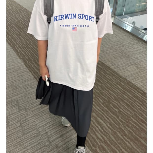 isnee 다크 그레이 플리츠 스커트 L