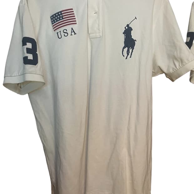 10s 폴로 랄프 로렌 빅포니 USA 성조기 카라 반팔티