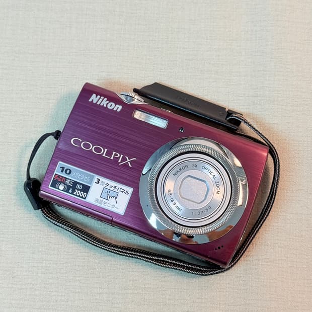 Nikon COOLPIX S230 퍼플 터치 스크린 빈티지 디카 카메라