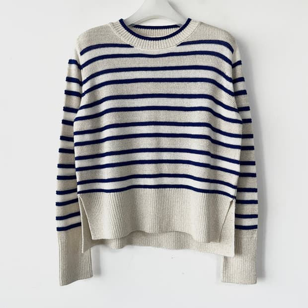 베르니스 울 캐시 스트라이프 니트