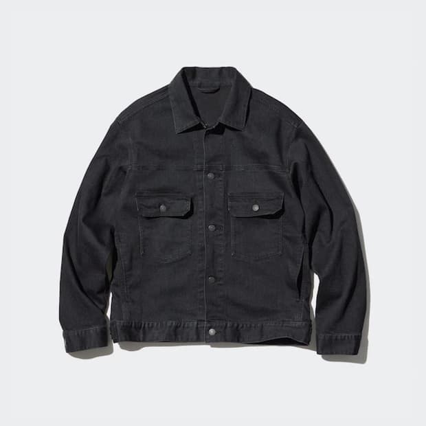 유니클로 데님트러커재킷 자켓 블랙 다크 그레이 4XL