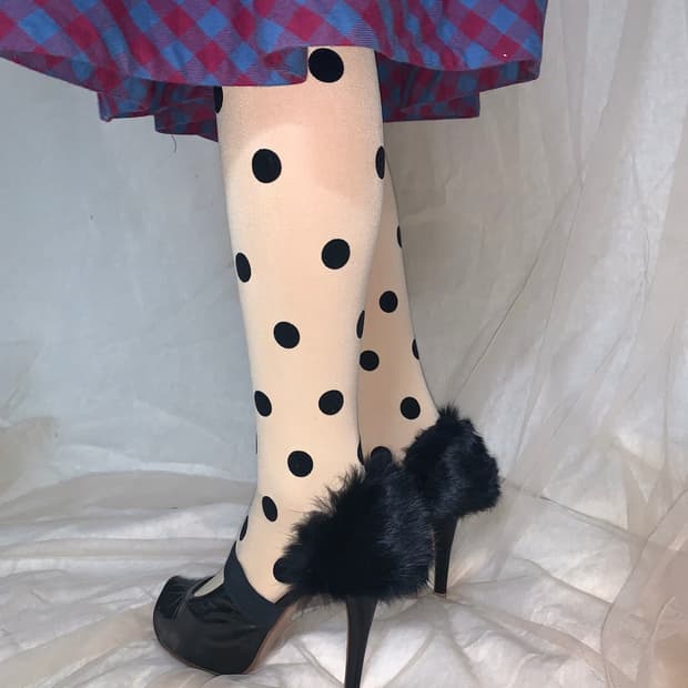 언더커버 토끼털 하이힐