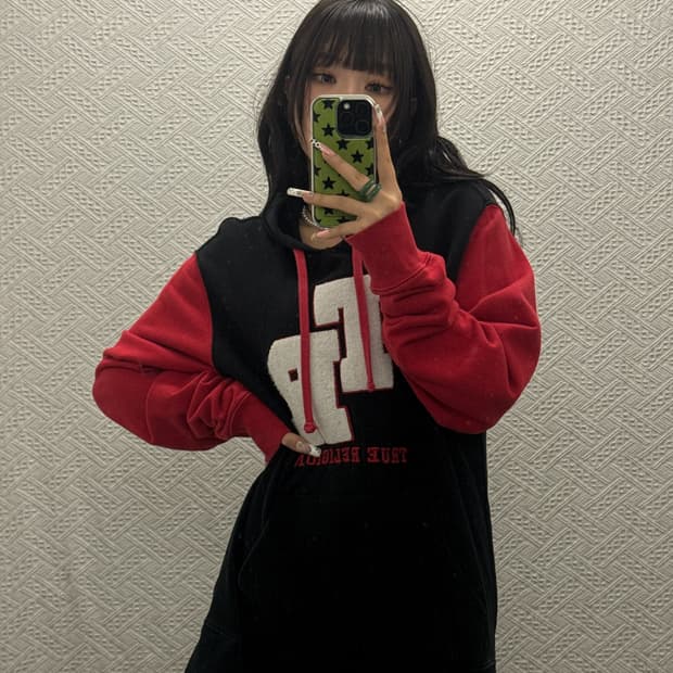 트루릴리전 빈티지 레트로 스트릿 키치 오버핏 후드티 K0168