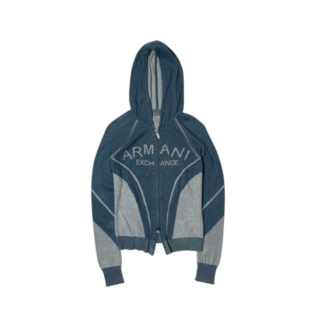 Armani exchange 커브드 라인 집업 후드