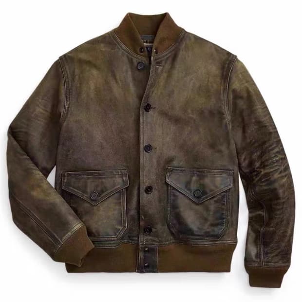 RRL 인디고 레더보머자켓 L