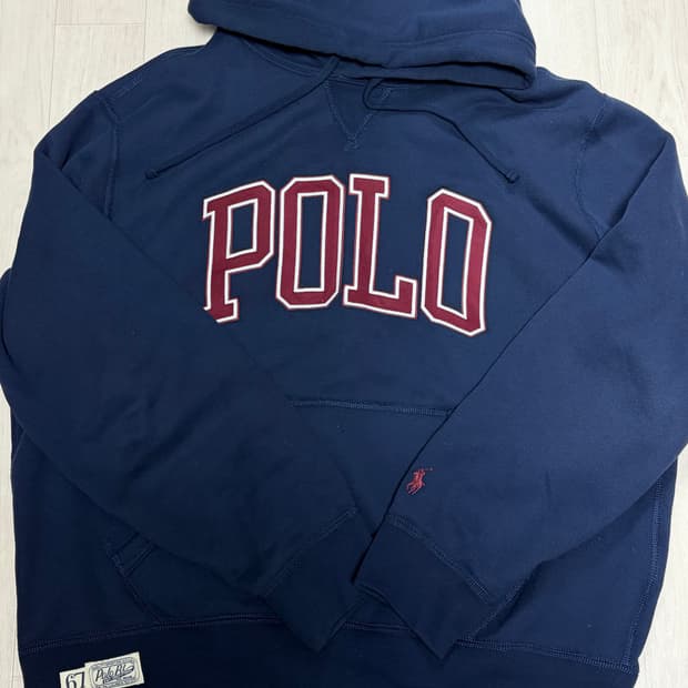 폴로 랄프로렌 빅로고 네이비 후드티 L