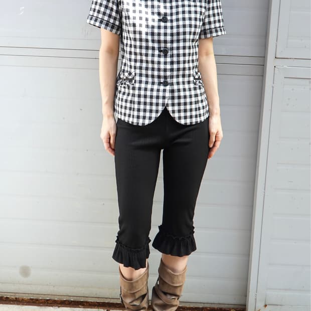 FOLK CHECKED BLOUSE 