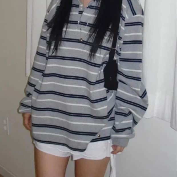 아워캐비넷 스트라이프 럭비 티셔츠