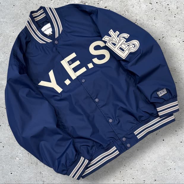 [M] 예시아이씨 YESEYESEE 네이비 바시티 자켓 E71