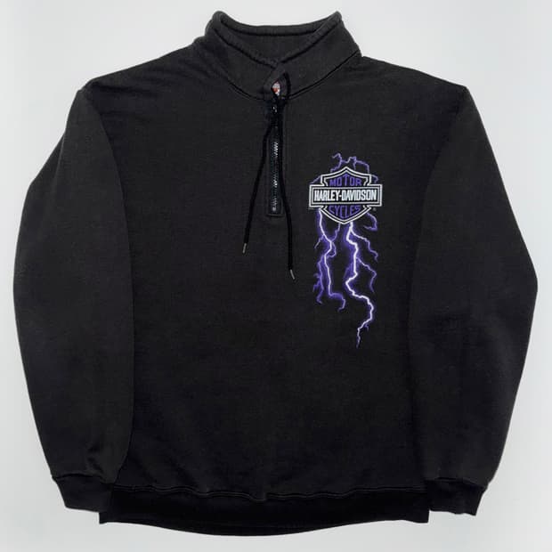 [XL] 90s 빈티지 할리데이비슨 쿼터 집업 스웻셔츠