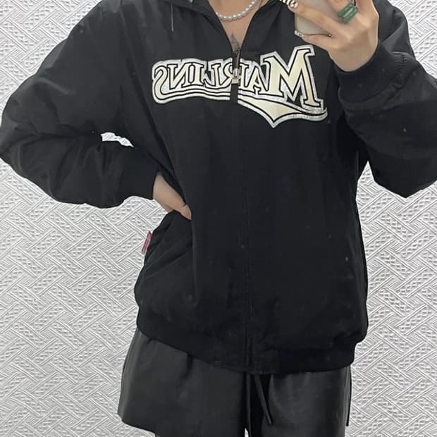 마제스틱 스트릿 펑크 플로리다 말린스 바시티자켓 XL C12874