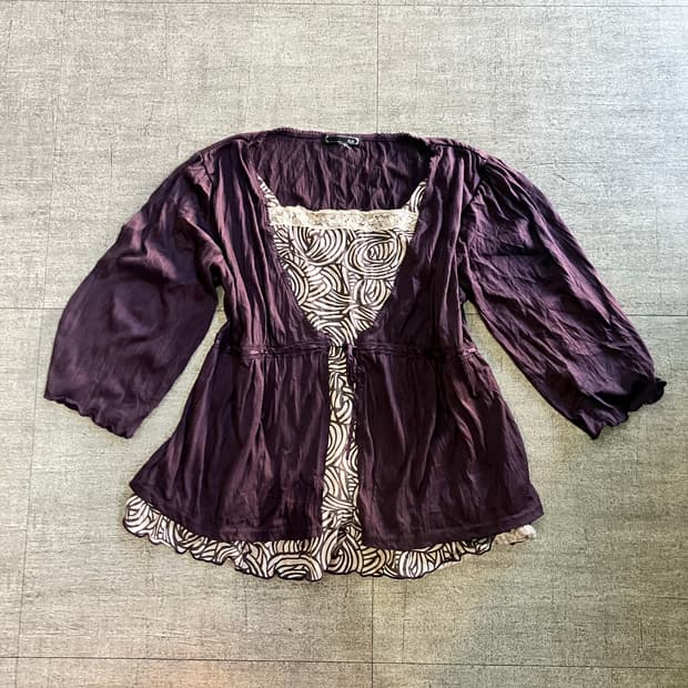 일본빈티지 Aoa 하구미모리걸 달천깔페어리보헤미안고딕 레이어드가디건