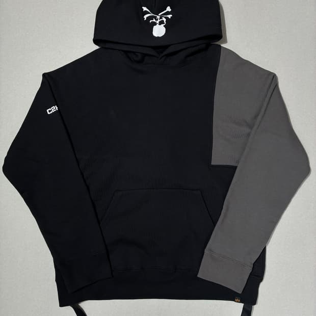 마스터마인드 X C2H4 X 알파 패치워크 후드 블랙/그레이 M사이즈