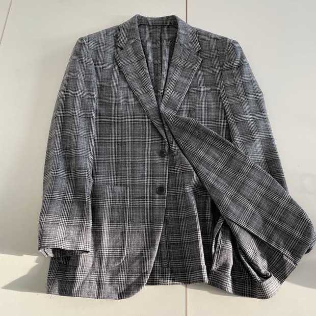 솔리드옴므 체크 블레이저 자켓
