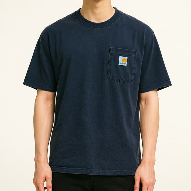 칼하트 포켓 반팔 티셔츠 네이비_S