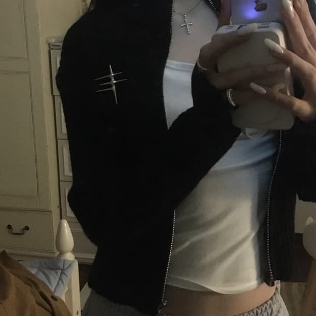 포인트 니트 투웨이 집업