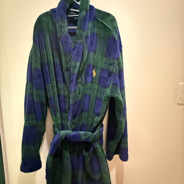 폴로 랄프로렌 블랙와치 체크 로브 가운 L/XL