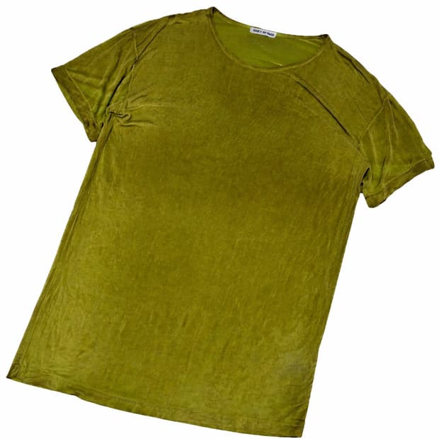 issey miyake silk t-shirts olive green