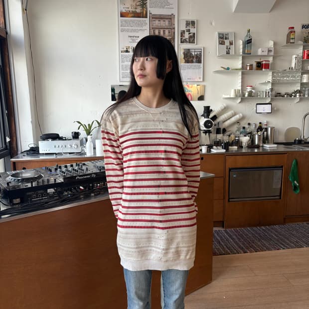 00s 장폴고티에 치수 프린팅 롱 스웻셔츠