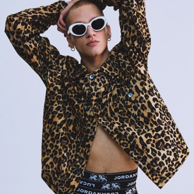 [새상품,L] 하이타이드프랭키 레오파드 트러커 자켓 셔츠 