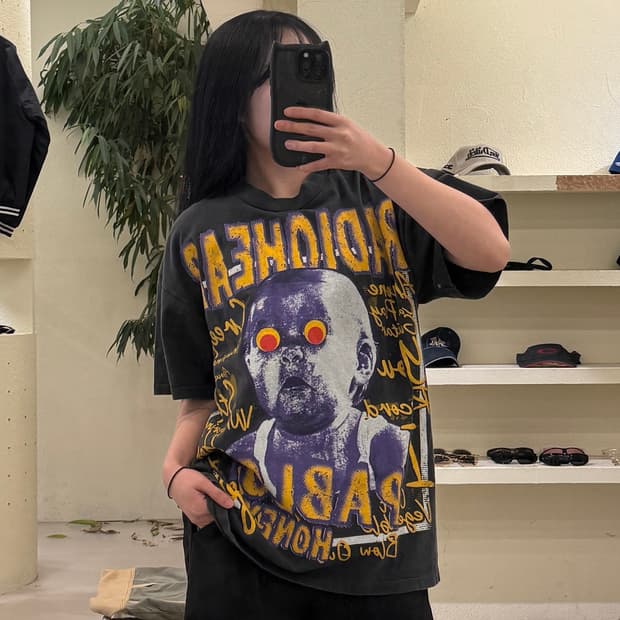 Bootleg Tees 라디오헤드 파블로 허니 그래픽 반팔 티셔츠 U20