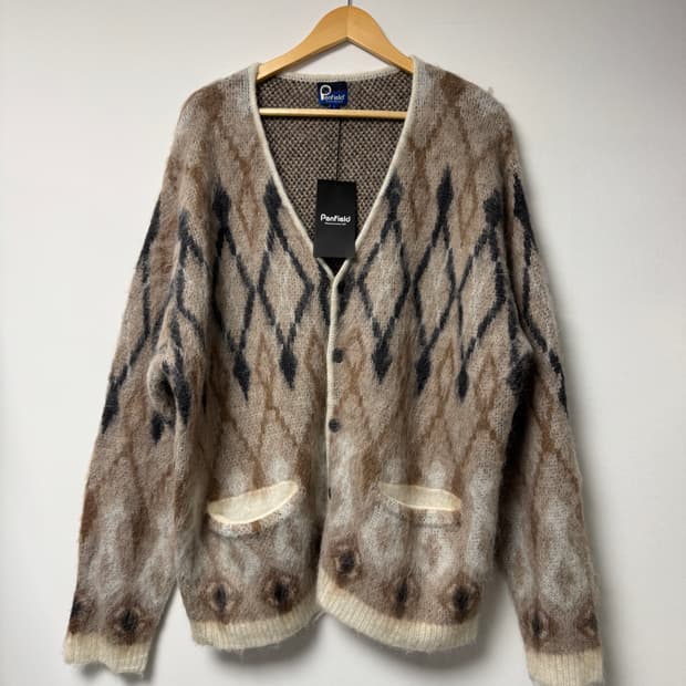 펜필드 모헤어 패턴 가디건 새상품 XXL