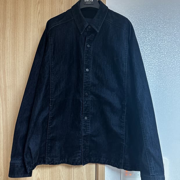 (48) 준지 25FW 슬럽벨벳 데님 코치 셔츠 자켓 - 블랙