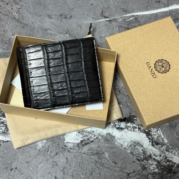 간조(Ganzo) 악어가죽 반지갑 + 가죽크림