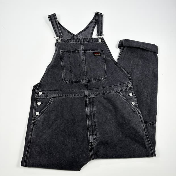 리바이스 오리지널 흑청 와이드 데님 오버롤 XL