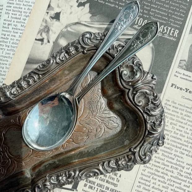 영국 빈티지 실버플레이트 디저트스푼