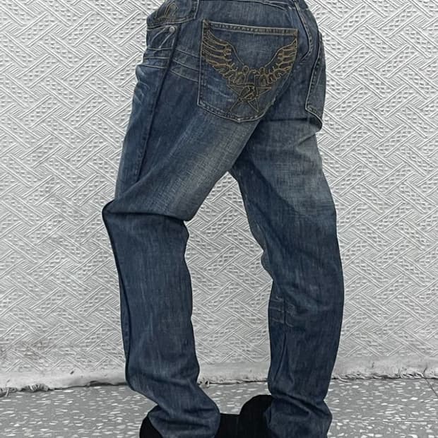 칼 카니 올드스쿨 빈티지 백패치 데님팬츠 92 C06872