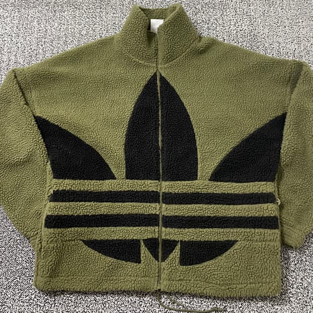 빈티지9. 아디다스 빅 트레포일 쉐르파 플리스 뽀글이 집업 자켓 
