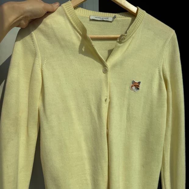 메종키츠네 폭스 헤드 울 가디건