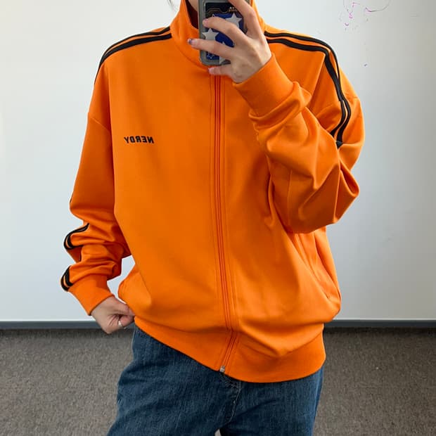 Nerdy 널디 블랙 트랙 오렌지 져지