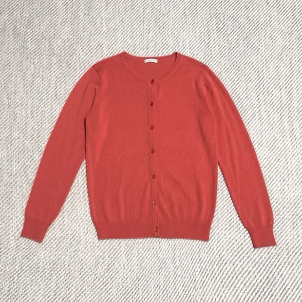 [M] Comfort Basic 우먼즈 코랄 핑크 레이온 니트 가디건