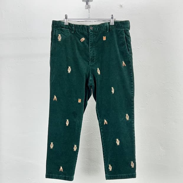 폴로 랄프로렌 딥 그린 베어 스트레치 슬림핏 코듀로이 팬츠