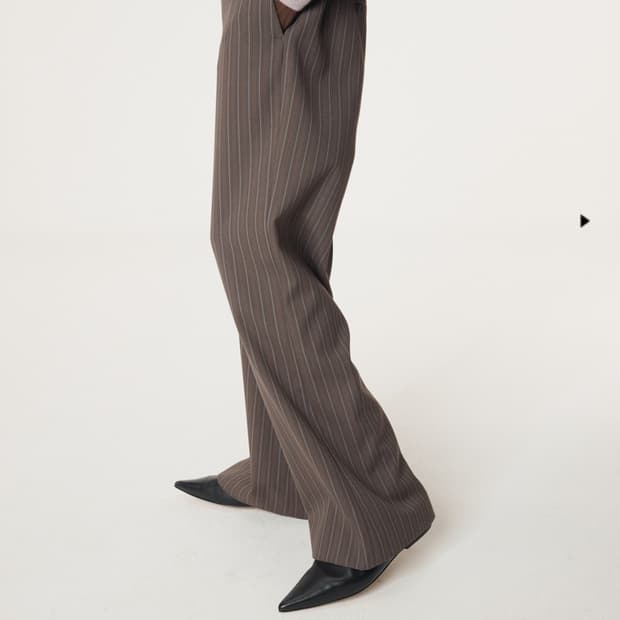 렉토 빈티지 스트라이프 플레어팬츠 세피아 그레이 s